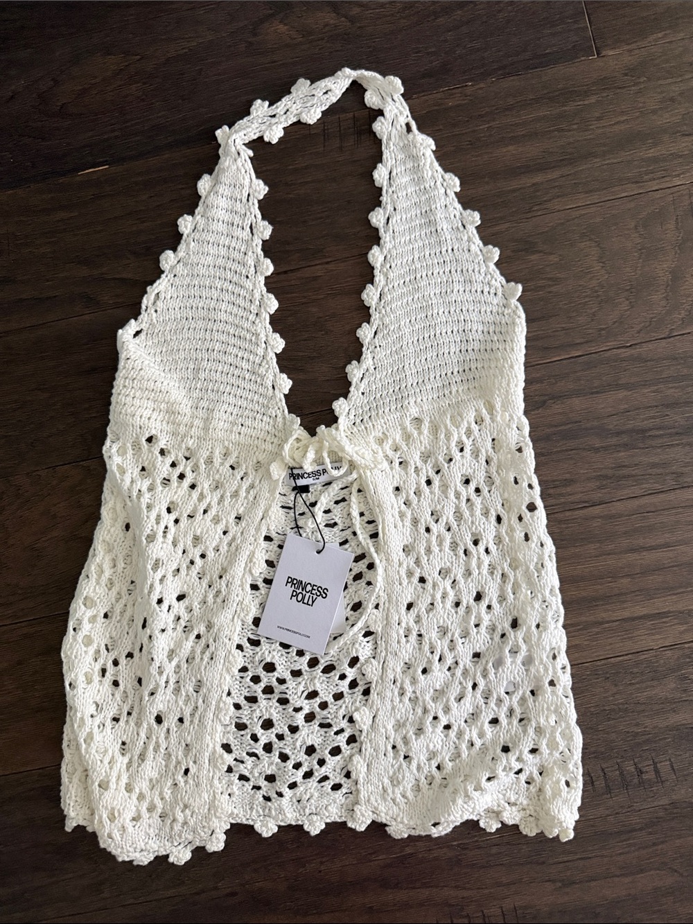 NWT Princess Polly White Crochet Top S/M